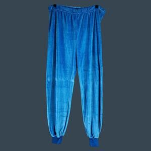 Women's Jade Elephant Blue Velour Lounge Pants Size Large